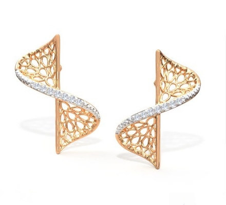 2024 Earring Set with Pave Setting Technology and Cubic Zirconia Swerve Twist Studs