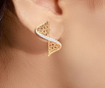 2024 Earring Set with Pave Setting Technology and Cubic Zirconia Swerve Twist Studs