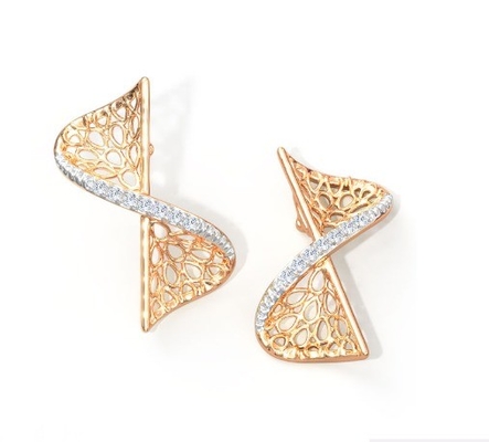 2024 Earring Set with Pave Setting Technology and Cubic Zirconia Swerve Twist Studs