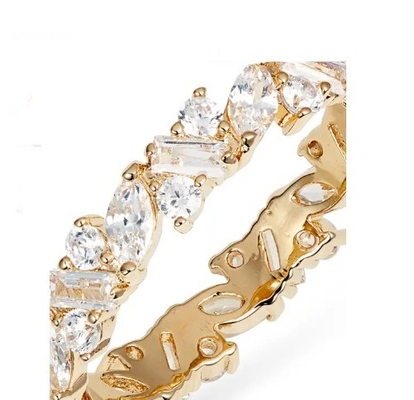 Brazilian Fancy Cut Cubic Zirconia Eternity Ring Set Perfect Gift for Any Occasion