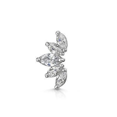 Plating Gold Rhodium Stud Earrings White CZ for Women Daily Wear Style
