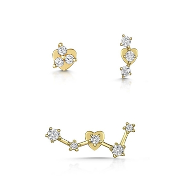 OEM Constella Stud Earrings 925 18k White Gold Stud Earrings