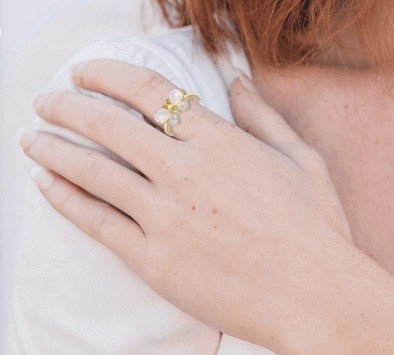 Fine Jewelry Multicolor Ethiopian Opal Butterfly Ring 18k Yellow Gold Over Sterling Silver