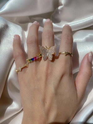 Solid Gold Angel Name Ring for Women Handmade Glitter 925 Sterling Silver Modern N/A