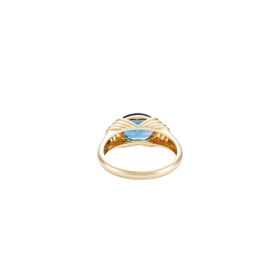 London Blue CZ Heirloom Ring in 925 Sterling Silver for Women's Wedding Dinner Party