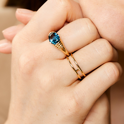 London Blue CZ Heirloom Ring in 925 Sterling Silver for Women's Wedding Dinner Party