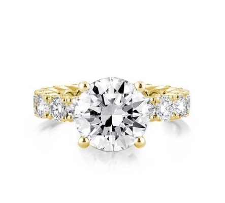 18K Gold White Zircon Eternity Band 925 Sterling Silver Engagement Rings