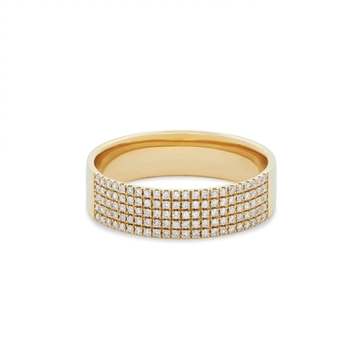 Micron Pave CZ 18K Gold Plated Gemstone Rings Cigar 925 Sterling Silver