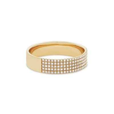 Micron Pave CZ 18K Gold Plated Gemstone Rings Cigar 925 Sterling Silver