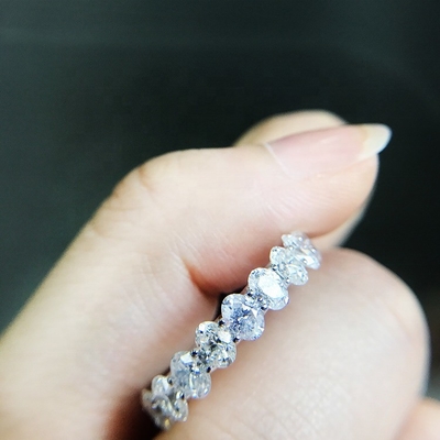 Clear CZ Oval Eternity Band Ring Jewelry Type Women'S Silver Eternity Ring