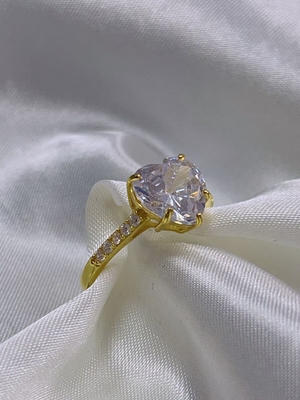 Micro Insert Inlay Technology Heart Cut CZ Stone 925 Sterling Silver Engagement Rings