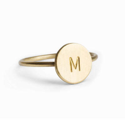 ECO Friendly 2019 Design Simple Women Brass Silver Ring Jewelry With Engrave Initial