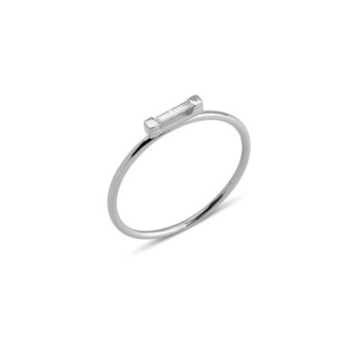 925 Sterling Silver Eco Friendly Mini Baguette Rings for Women Real Gold Plated Jewelry