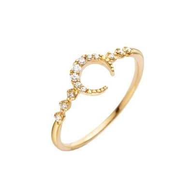 Men's Fine Sterling Silver 925 Custom Moon Ring with 14k 18k 24K Gold from Brazil 2022