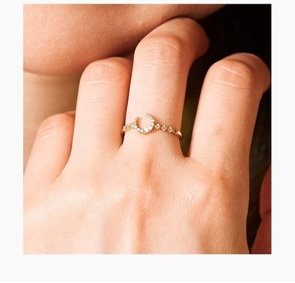 Men's Fine Sterling Silver 925 Custom Moon Ring with 14k 18k 24K Gold from Brazil 2022