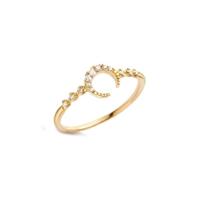 Men's Fine Sterling Silver 925 Custom Moon Ring with 14k 18k 24K Gold from Brazil 2022