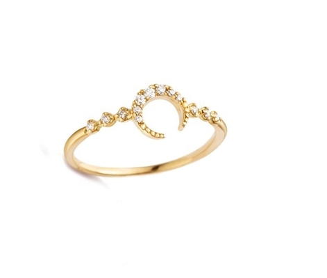 Men's Fine Sterling Silver 925 Custom Moon Ring with 14k 18k 24K Gold from Brazil 2022