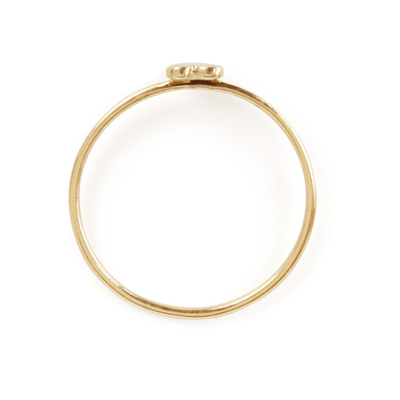Delicate Plain Design Heart Ring Real 925 Sterling Silver 18K Gold Plated Tarnish Free