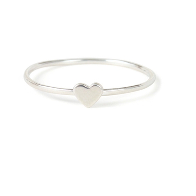 Delicate Plain Design Heart Ring Real 925 Sterling Silver 18K Gold Plated Tarnish Free