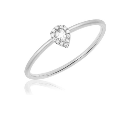 18K Gold Rhodium Plated Teardrop Stack Engagement Ring Jewelry For Country Markets