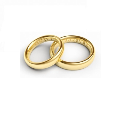 US Size 5 Custom Design Comfort Fit Gold Plated Plain Silver Wedding Rings for No Stone