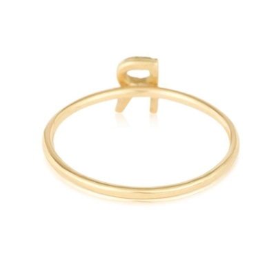 Silver Jewelry Personalized 18K Gold Plated Stacking Initial CZ Thin Rings for Women