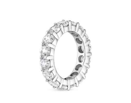 925 Sterling Silver Eternity Bands Ring Rhodium Plated Handmade Rings Technic Jewelry