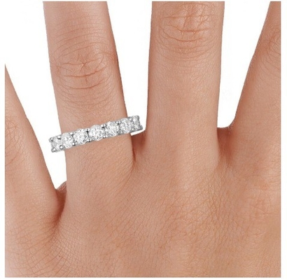 925 Sterling Silver Eternity Bands Ring Rhodium Plated Handmade Rings Technic Jewelry