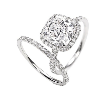 Europe And America Trend Sterling Silver Engagement Ring Set With Silver Plating