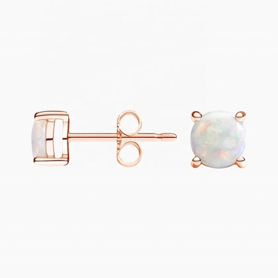 Wholesales White Opal 925 Sterling Silver Stud Earrings for Women's Jewelry