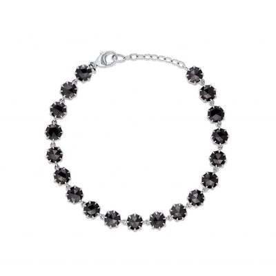 Thorn CZ Diamond Tennis Bracelet Rhodium Plated Black Gemstone Bracelet