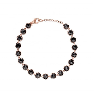 Thorn CZ Diamond Tennis Bracelet Rhodium Plated Black Gemstone Bracelet