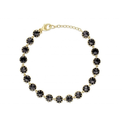 Thorn CZ Diamond Tennis Bracelet Rhodium Plated Black Gemstone Bracelet