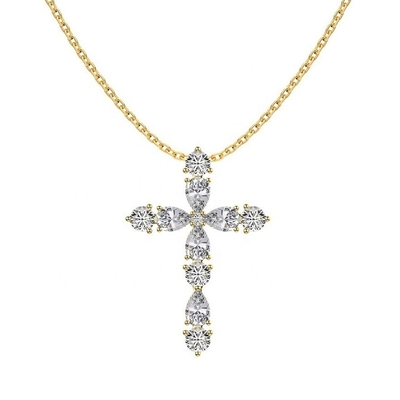 Customize 925 Sterling Silver Cross Necklace 18k Silver Cross And Chain Ladies