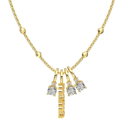 White CZ 4mm 925 Silver Necklace Female Zircon Stone Necklace Luxury DIY
