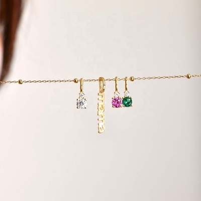 White CZ 4mm 925 Silver Necklace Female Zircon Stone Necklace Luxury DIY
