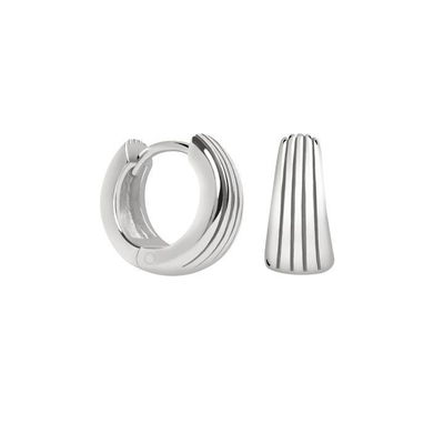 ECO 925 Sterling Silver Huggie Earrings White Gold Plated For Anniversary
