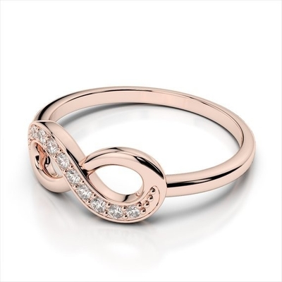 White CZ Stone Love Infinity Rings in 925 Sterling Silver for Everlasting Romance
