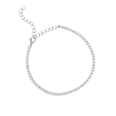 White Gold Plated May Birthday Emerald Cubic Zircon Adjustable Tennis Chain Bracelet