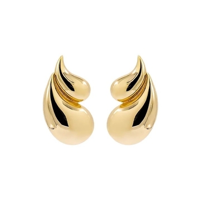 2024 Double Teardrop Fashion 18K Gold Plated Earrings and Customized Logo Acceptance