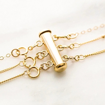 925 Sterling Silver Jewelry Newest 18K Gold Plated Layered Necklace charms