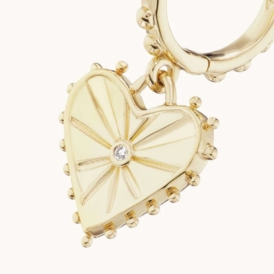 14K Gold Plated Dangle Drop Heart Huggies Earrings For Women Are 925 Sterling Silver
