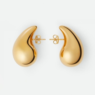 Lightweight 18K Gold Plated Large Drop Ladies Earrings Jewelry in 925 Sterling Silver