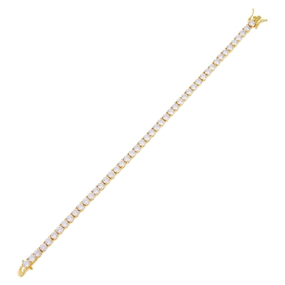 Hot Item 925 Sterling Silver Plating Gold 3mm Cubic Zirconia Tennis Bracelet For Women
