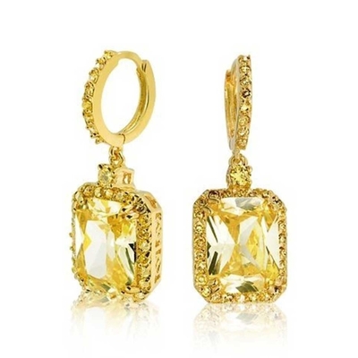 925 Sterling Silver Material Type Top Sales White Gold Plated Dangle Bridal Earrings