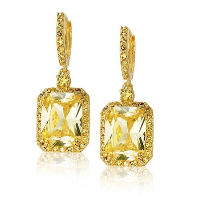 925 Sterling Silver Material Type Top Sales White Gold Plated Dangle Bridal Earrings