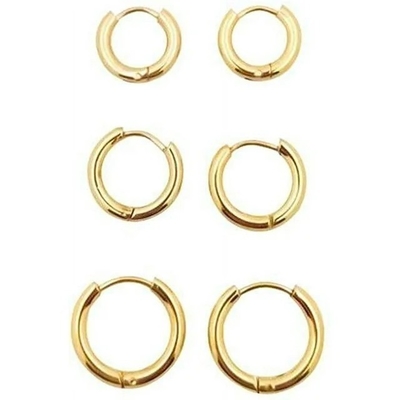 Simply Rose Gold 8mm Hinged Huggie Small Hoop Stainless Steel Earrings For Graduation