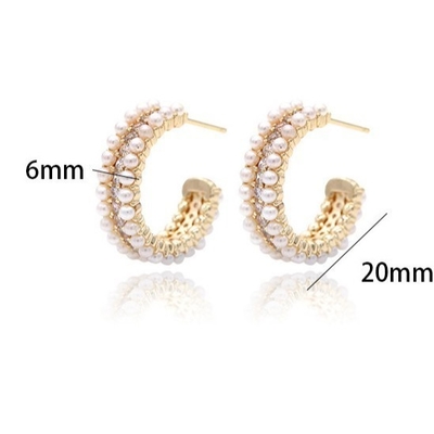 Women's Accessories 925 Sterling Silver Hoop Earrings with Mother's of Pearl Clear CZ