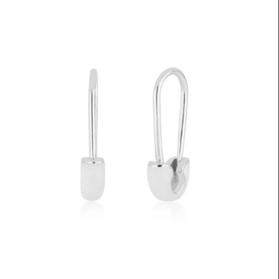 925 Sterling Silver Women's Fashion Pin Earrings adorned with Blue Enamel Drop Finish