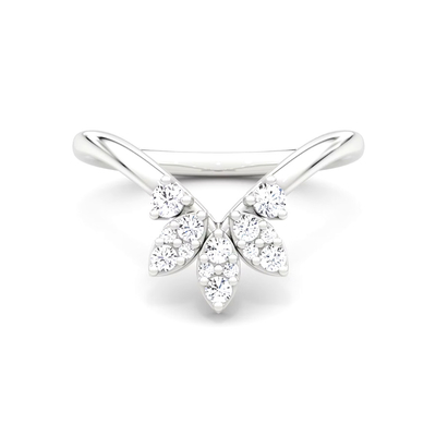 New Arrivals Designs Elegant 925 Sterling Silver 18K Gold Petal Crown Band Rings